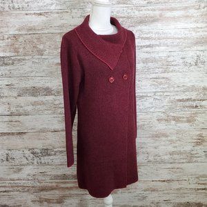 PAPILLON Burgundy Double Breasted Cardigan XL NWT